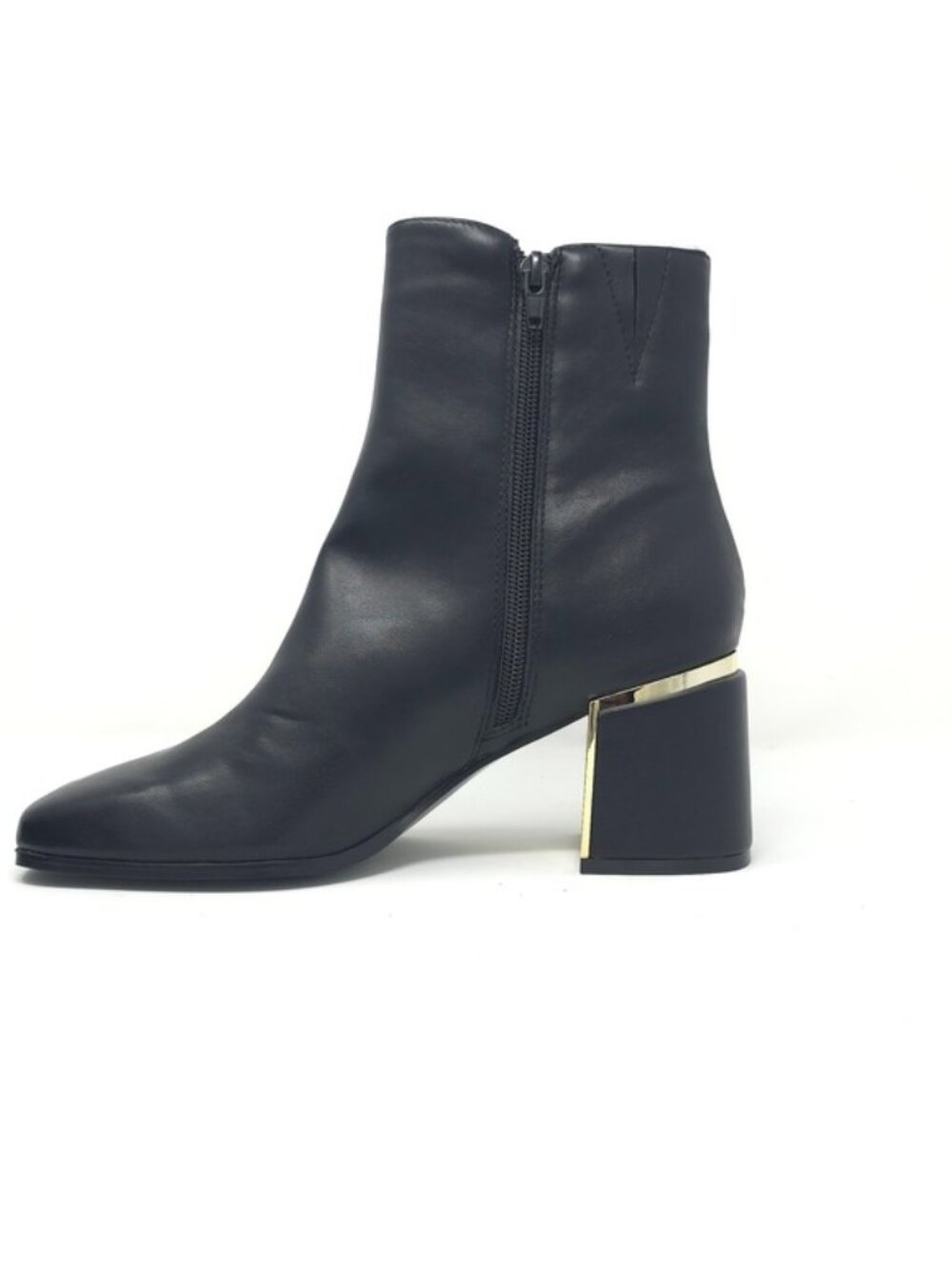 BCBGeneration Black Leather Block Heel Ankle Boots 8M - Picture 6 of 12